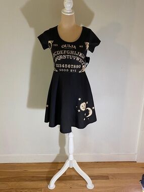 Mighty Fine Women's Ouija Board Black Dress Size Medium Witchy Goth